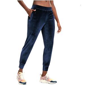 Fabletics Navy Daria Luxe Velour Jogger Pants S